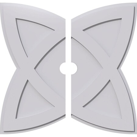 Ekena Millwork Cosmo Architectural Grade PVC Contemporary Ceiling Medallion, Two Piece, 32"OD x 3"ID x 12"C x 1"P CMP32CM2-03000
